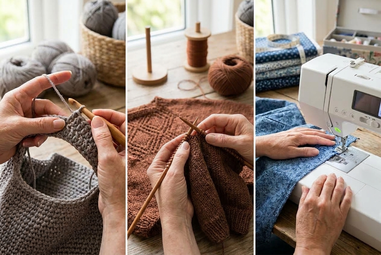 Activités manuelles : crochet, tricot et couture