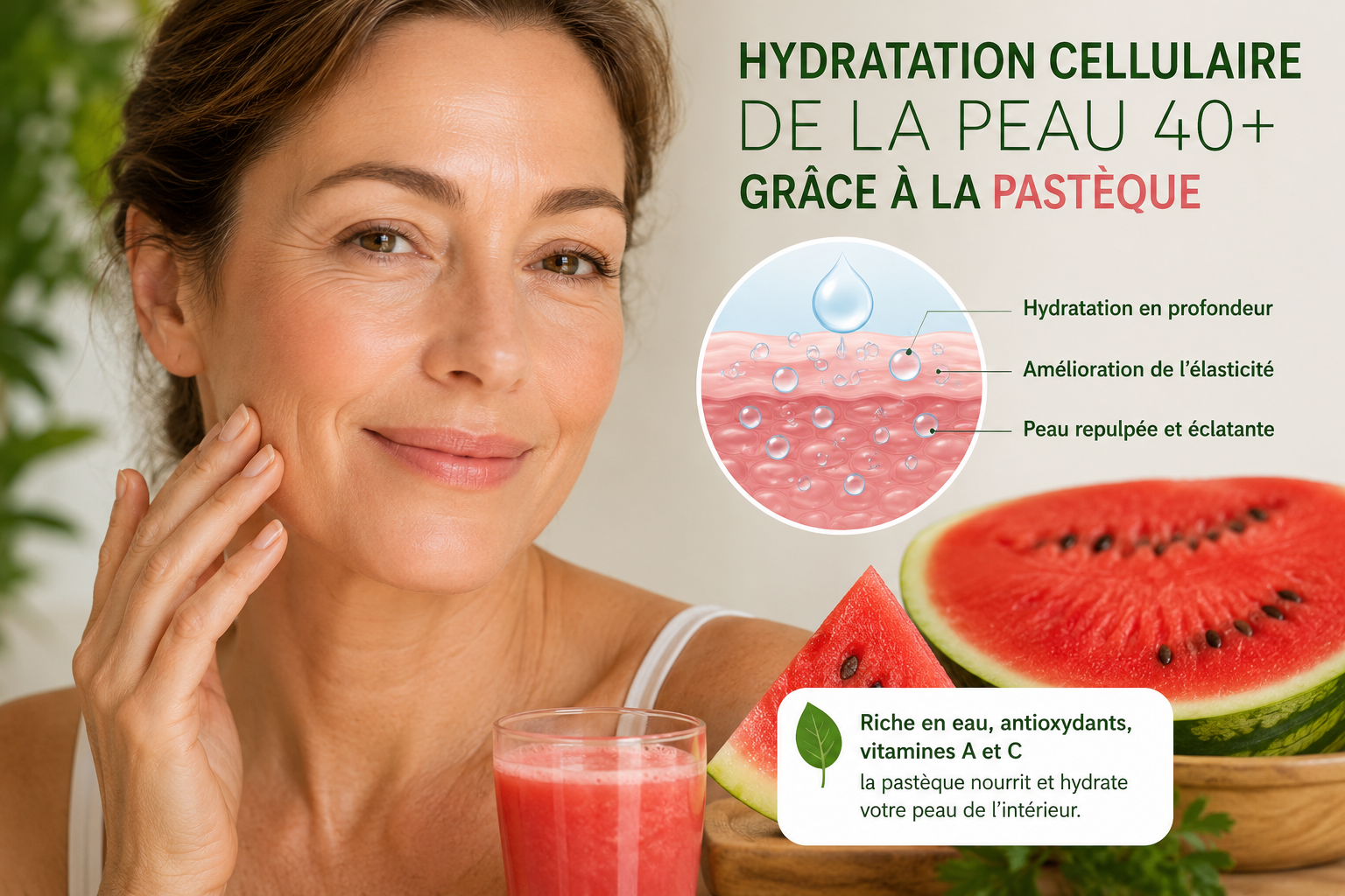 Hydratation cellulaire grâce à la pastèque